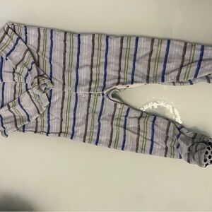Striped Kids Pajamas - Blue, Green, Brown